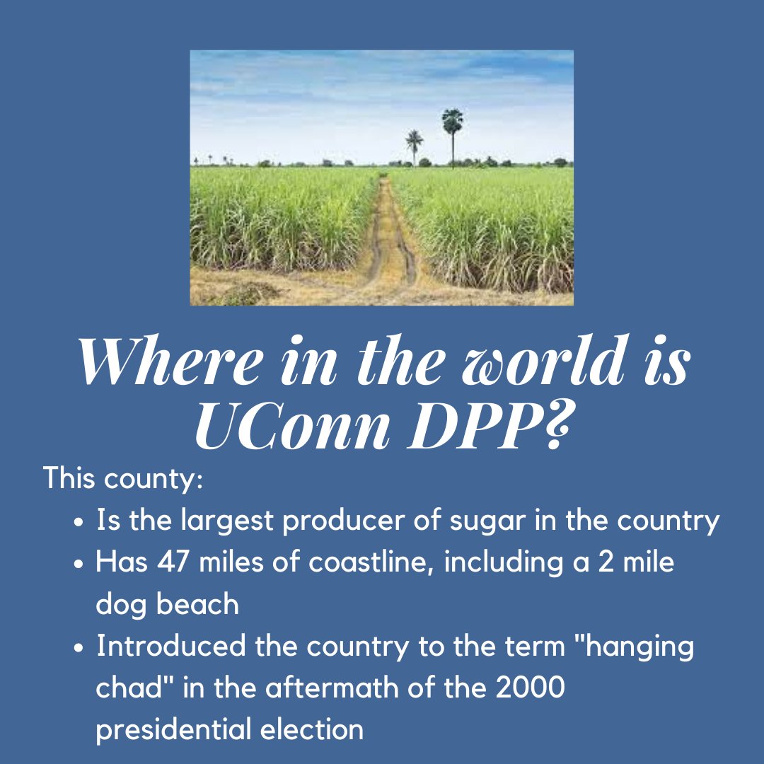 This county: is the largest produced of sugar in the country, has 47 miles of coastline, including a mile dog beach, introduced the country to the term